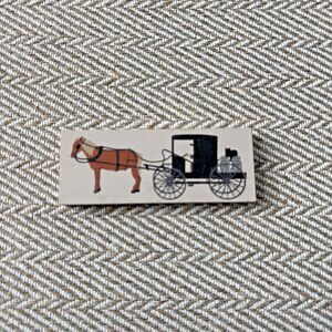 The Cats Meow Village Closed Horse Buggy Carriage With‎ Milk Cans Accessory